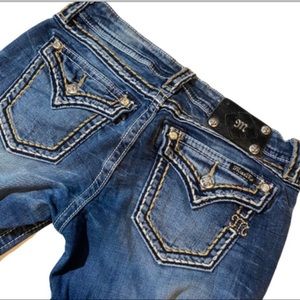 Miss Me Bootcut Jeans Flap Over Back Pocket